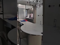 বিলাসবহুল কোয়ার্টজ সঙ্গে আধুনিক স্টেইনলেস স্টীল রান্নাঘর ক্যাবিনেট