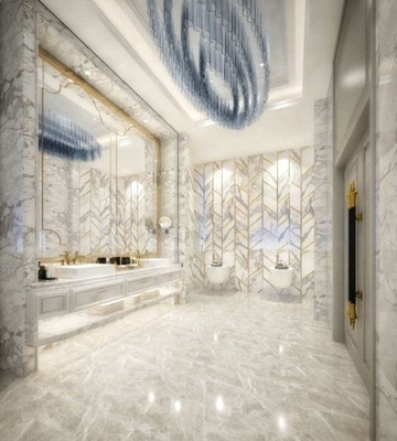 Modern Luxurious Stainless Steel Vanity Cabinet Marble Top Bathroom Cabinet