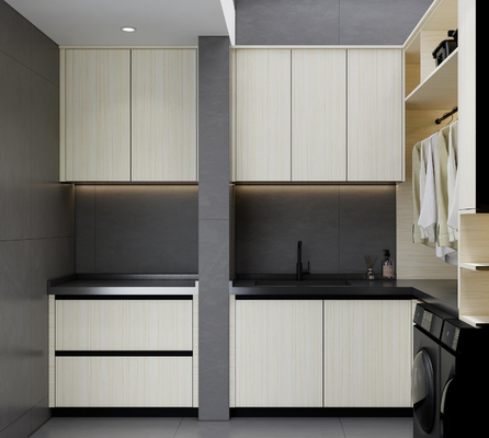 Elegant And Efficient Space Utilization Laundry Room Cupboards Stainless Steel