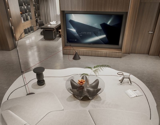 Fadior Modern Stainless Steel TV Cabinet With Vertical Wood Grain Doors And Ample Storage