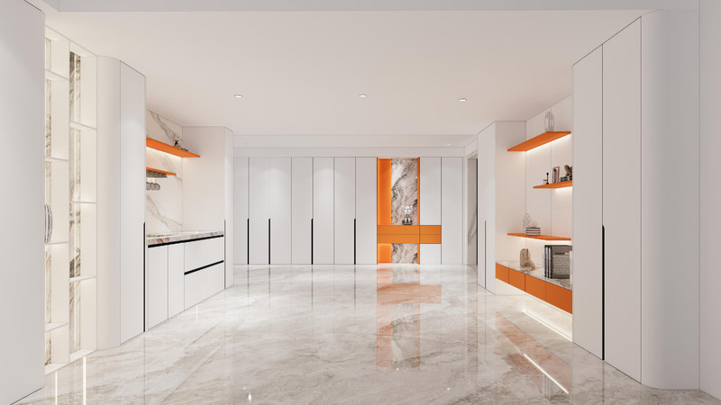 Custom Orange And Hanyu White Basement Storage Solution Stainless Steel