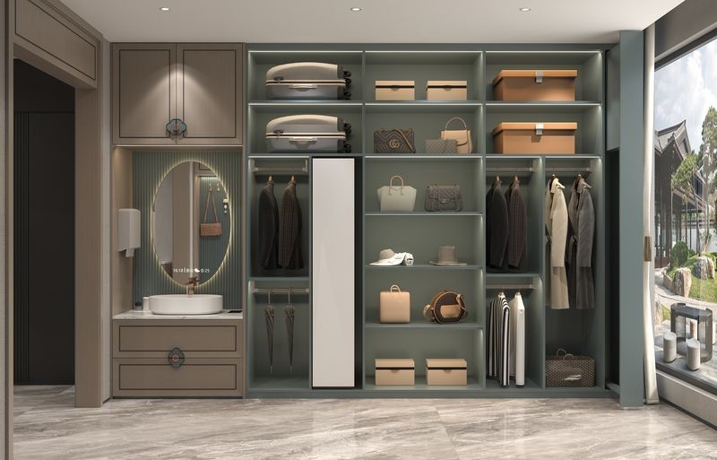LED-Lit Entry Hall Cabinet Fitted Hallway Cupboards Luxurious
